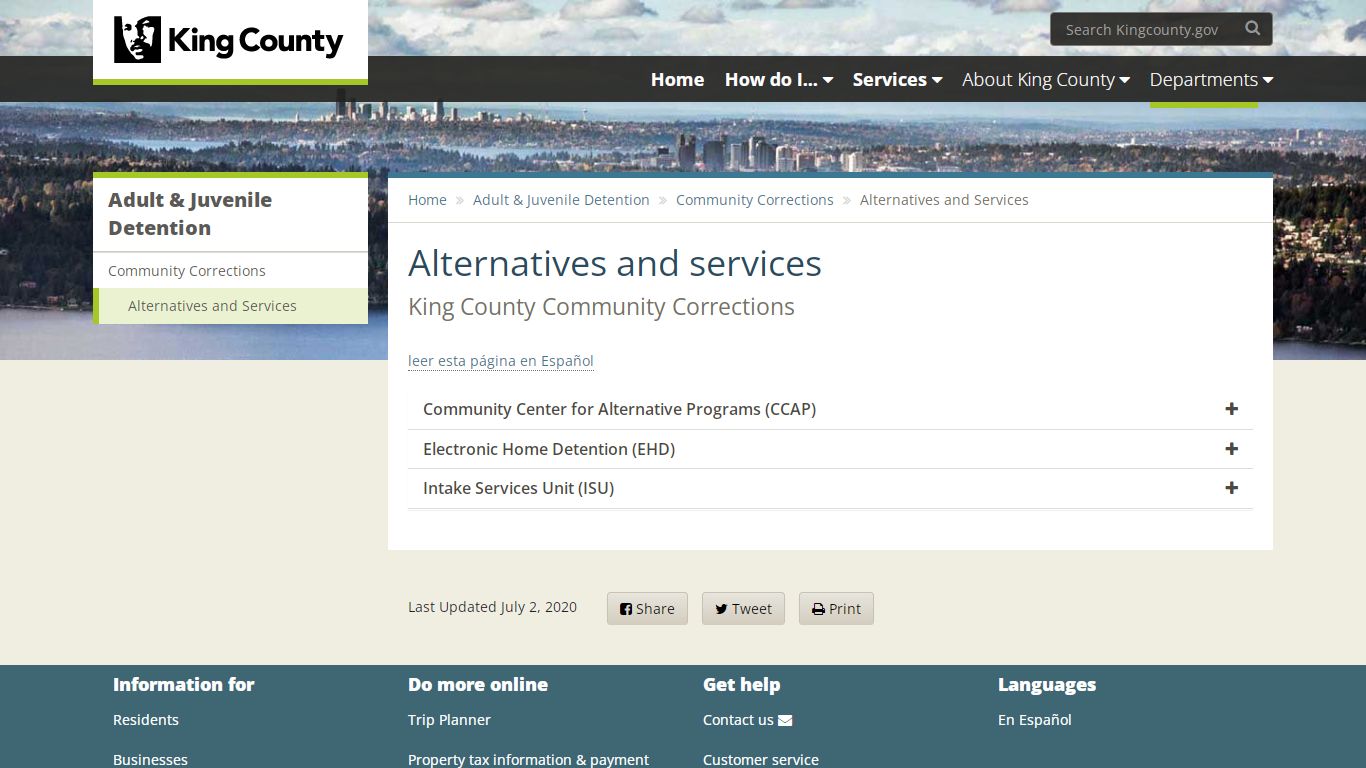 Alternatives and services - King County