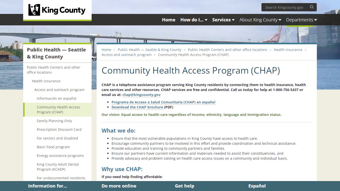 Community Health Access Program (CHAP) - King County